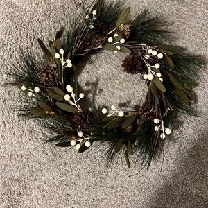 Festive Green and Brown Holiday Wreath